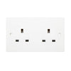 Securlec 2 Gang Unswitched Socket Square Edge