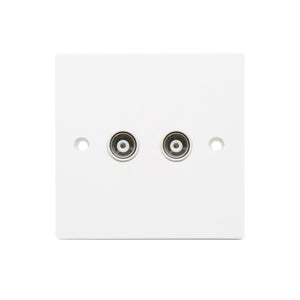 Securlec 1 Gang Aerial Socket Square Edge