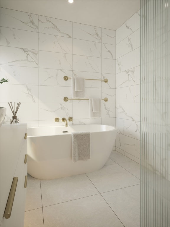 Johnson Tiles Skyline Wall Tile 600 x 300mm Quebec Gloss White 0.9m2