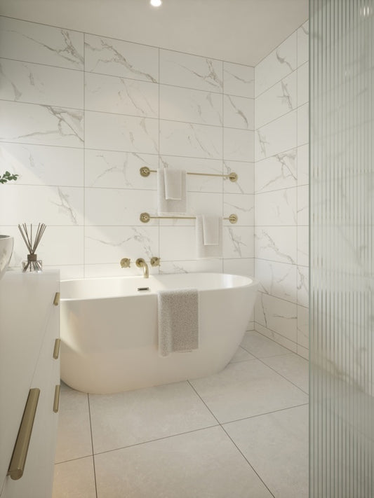 Johnson Tiles Skyline Wall Tile 600 x 300mm Quebec Gloss White 0.9m2