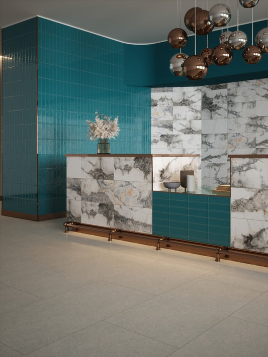 Johnson Tiles Skyline Wall Tile 600 x 300mm Quebec Gloss White 0.9m2