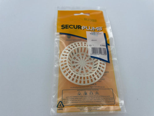 Securplumb White Sink Strainer 45mm Pack 1