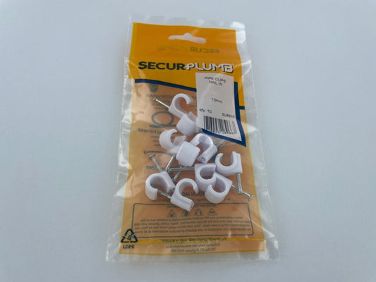 Securplumb Pipe Clips Nail In 10mm Pack 10