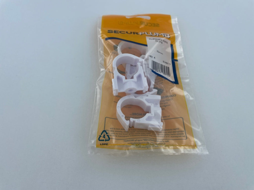 Securplumb Clipover Pipe Clips 22mm Pack 4
