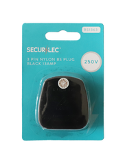 Securlec 3 Pin Nylon Plug Fused Black 13amp