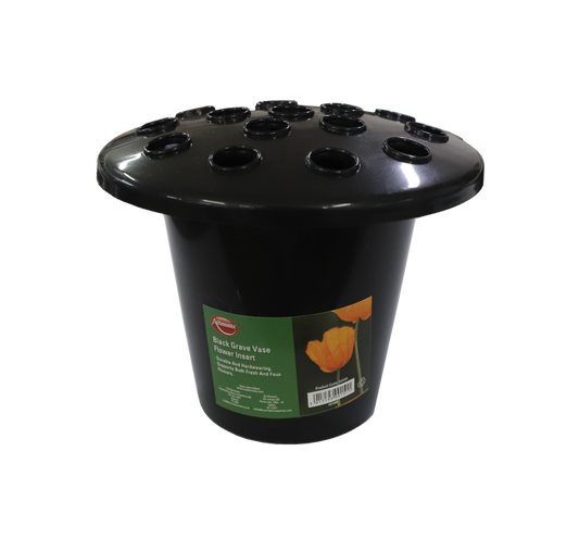 Ambassador Black Grave Vase Flower Insert