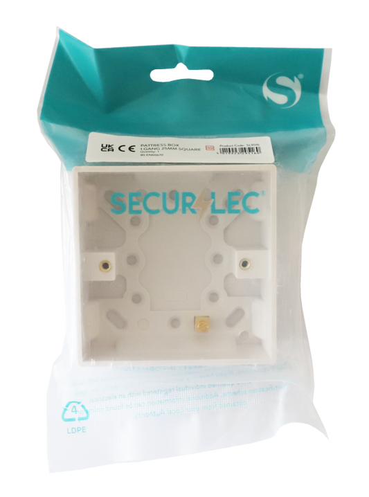 Securlec Surface Pattress Box 1g Square 25mm
