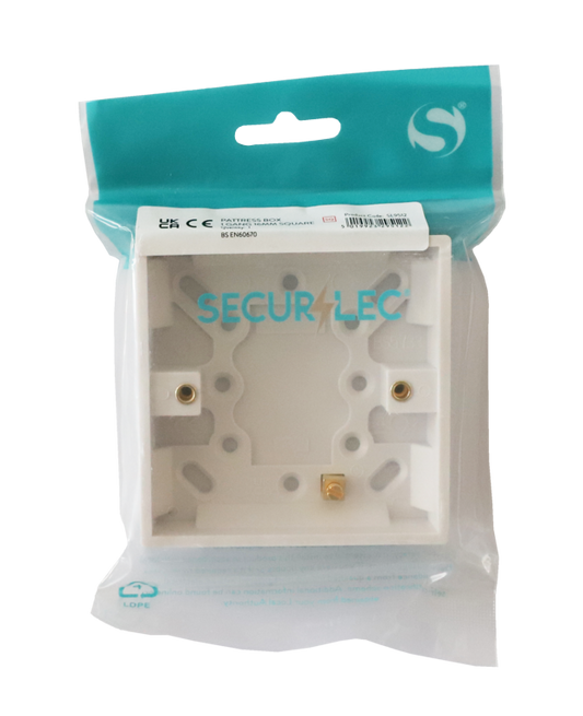 Securlec Surface Pattress Box 1g Square 16mm