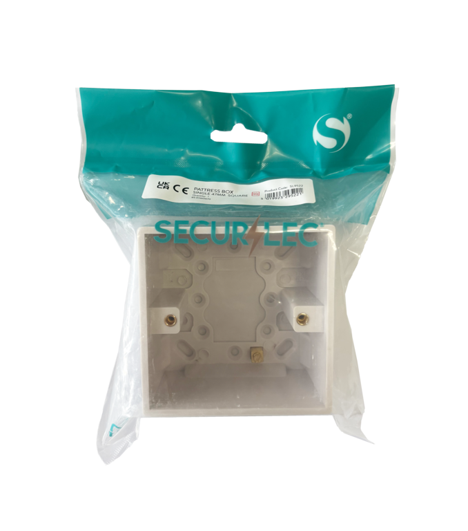 Securlec Single Pattress Box Bagged Square 47mm