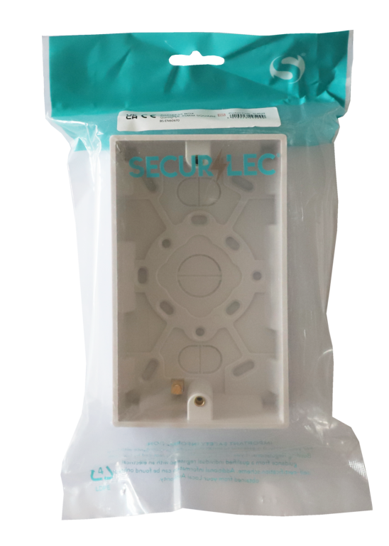 Securlec Double Pattress Box Bagged Square 35mm