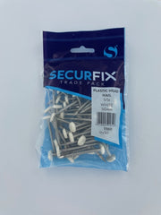 Securfix Stainless Steel Plastic Headed Nail White 50mm 50 Pack