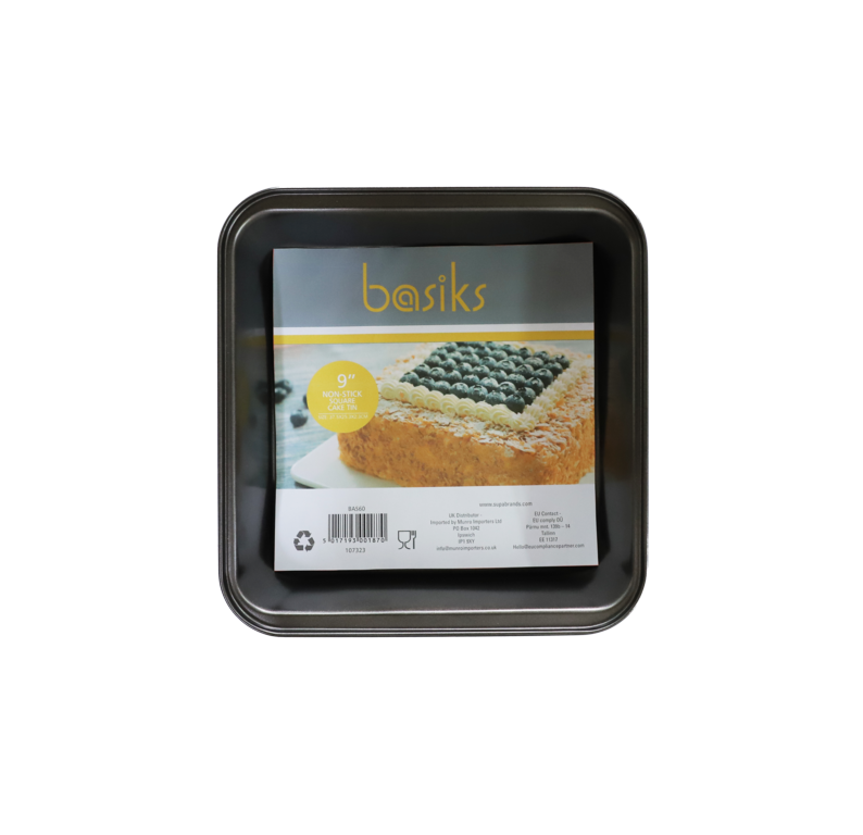 Basiks Non Stick Square Cake Tin 9"
