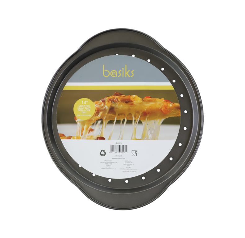 Basiks Non Stick Heavy Duty Pizza & Chip Tray 13"