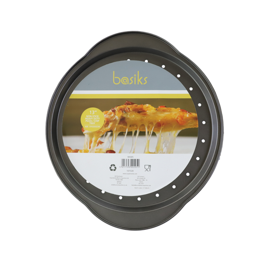 Basiks Non Stick Heavy Duty Pizza & Chip Tray 13"