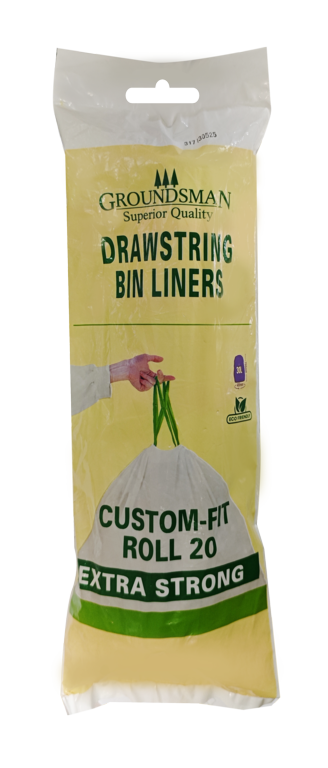 Groundsman Drawstring Bin Liners Pack 20 20L