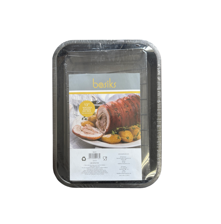 Basiks Non Stick Roaster & Rack 13"