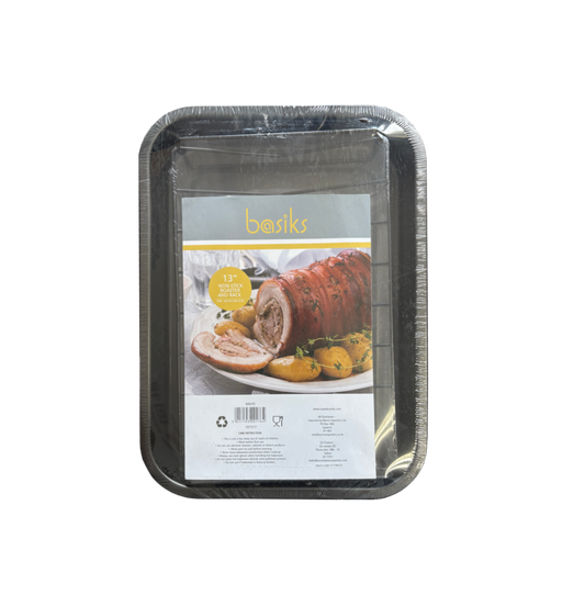 Basiks Non Stick Roaster & Rack 13"