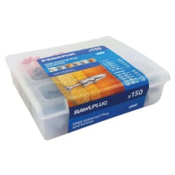 Rawlplug Uni Mixed Wall Plugs & Screws Pack 150