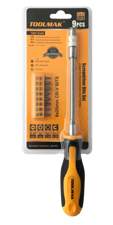 Toolmak Screwdriver Bit Set 9pcs