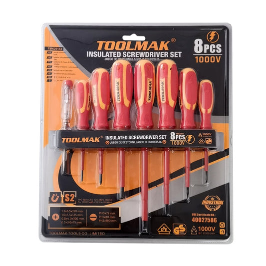 Toolmak Insulated Srewdriver Set 8 Piece