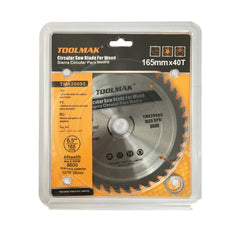 Toolmak Circular Saw Blade For Wood 40t 165mm