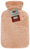 Hearth & Home Hot Water Bottle With Sherpa Style Cover 2L Pink