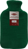 Hearth & Home Hot Water Bottle With Thick Knitted Cover 2L Green