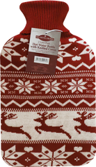 Hearth & Home Hot Water Bottle With Winter Design Cover 2L