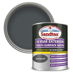 Sandtex 10 Year Exterior Multi Surface Satin 750ml Anthracite