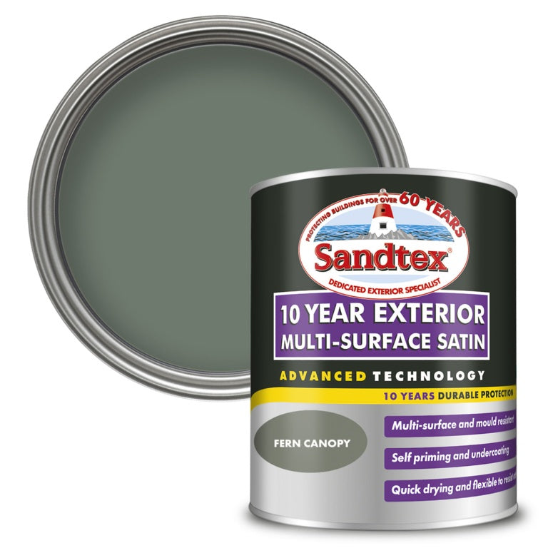 Sandtex 10 Year Exterior Multi Surface Satin 750ml Anthracite