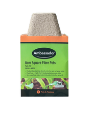 Ambassador 8cm Square Fibre Pots Pack 96