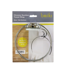 Basiks Suction Towel Ring Chrome