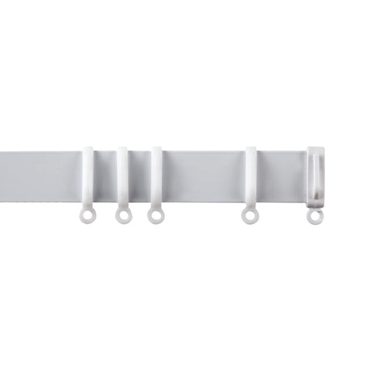 Woodside Aluminium Metal Fixed Track 120cm White