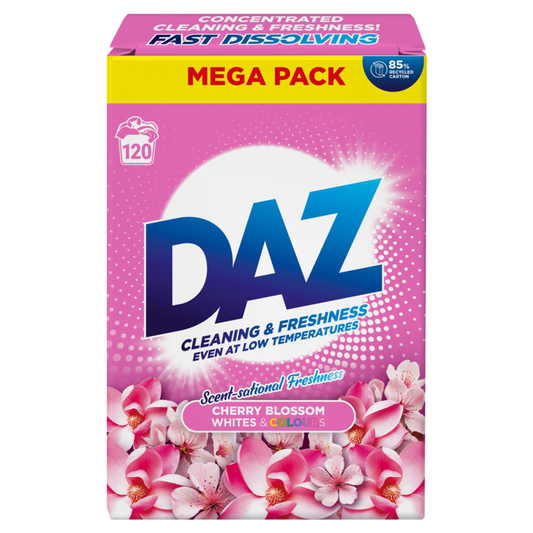 Daz Powder Laundry Detergent Whites & Colours 120 Wash Cherry Blossom
