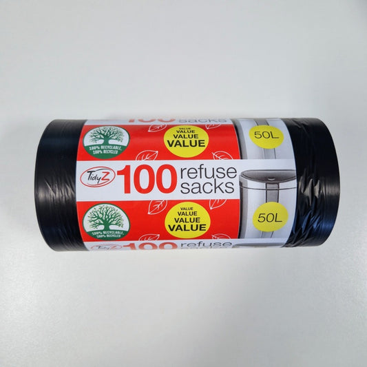 Tidyz Refuse Sacks 50L Pack 100