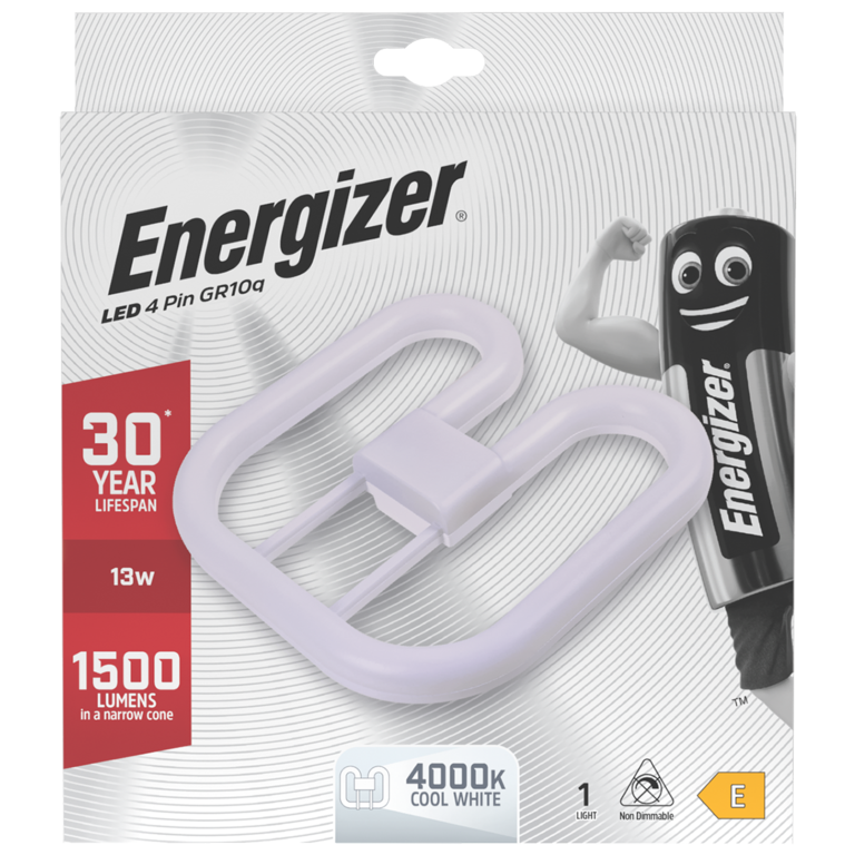 Energizer LED 2D Lamp GR10Q 4 Pin 13w 1500lm 4000k