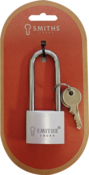 Smiths Locks Aluminium Padlock Long Shackle 40mm