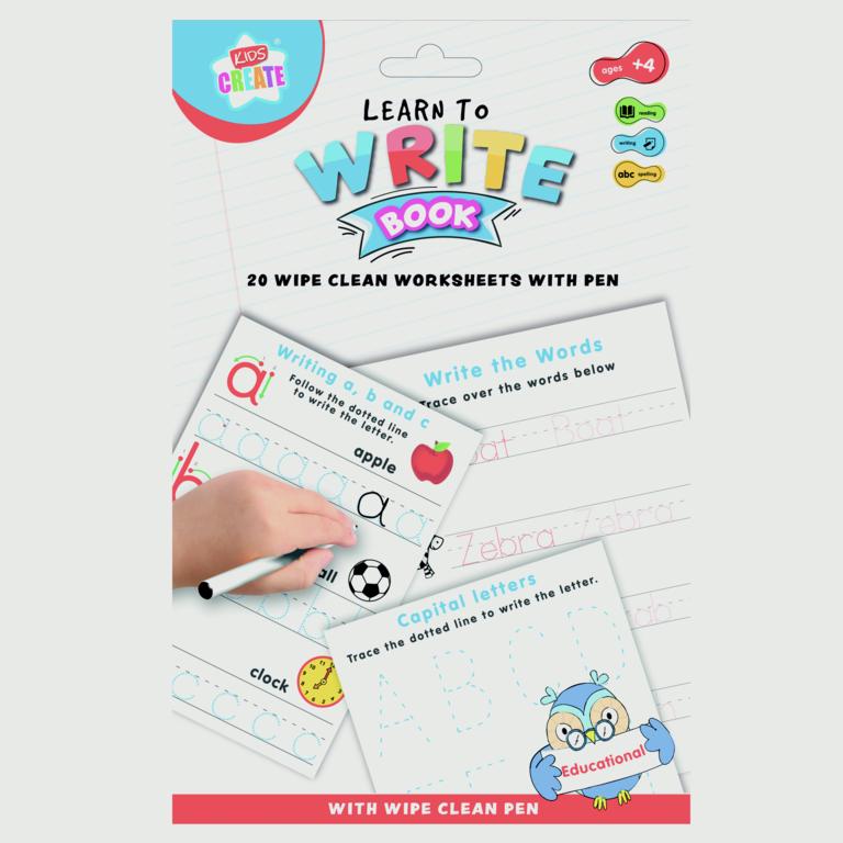 IG Design Wipe Clean Learn to Write Book Kids Early Writing Practice Educational