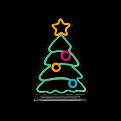 Premier Xmas Tree Neon Sign 25cm LED Table Top Christmas Holiday Light Décor