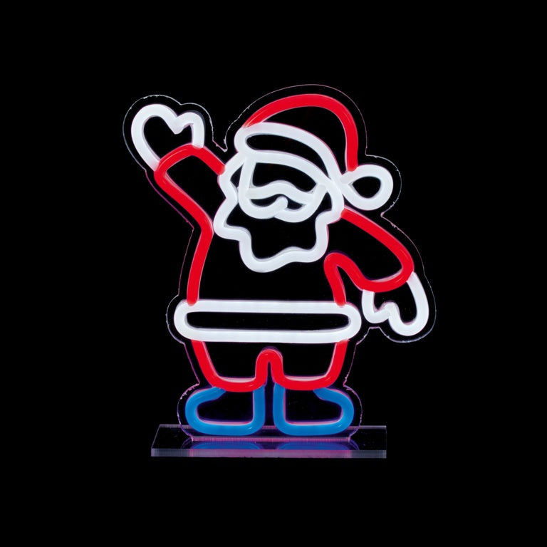 Premier 25cm Santa Table Top Lit Neon Sign Indoor Christmas Holiday Decor