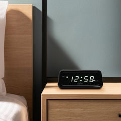 Acctim Cory White LED Smart Connector Alarm Clock Black
