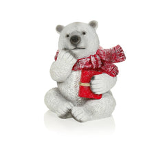 Premier Polyresin Polar Bear With Present 9cm