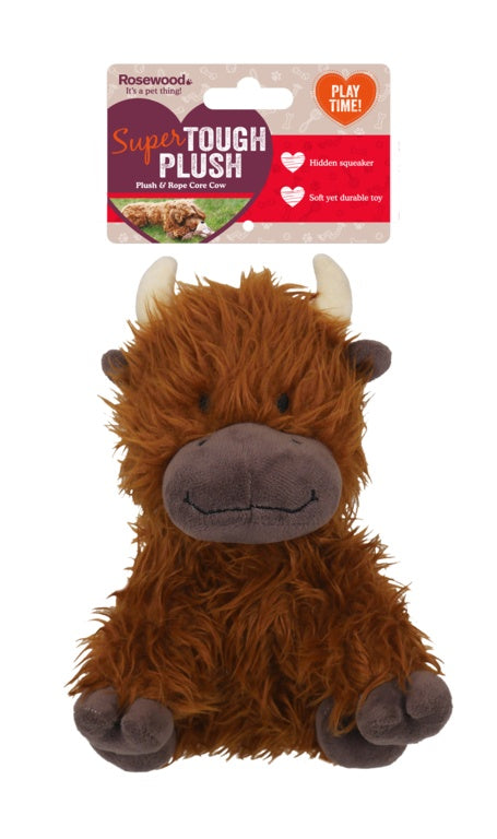 ROSEWOOD Tough Rope Core Cow Dog Toy