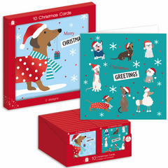 Ig Design Square Christmas Cards Pack 10 Robins