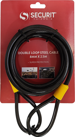 Securit Double Loop Steel Cable 2.5m x 8mm