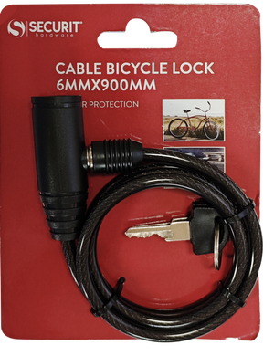 Securit Bicycle Cable Lock 900mm x 6mm