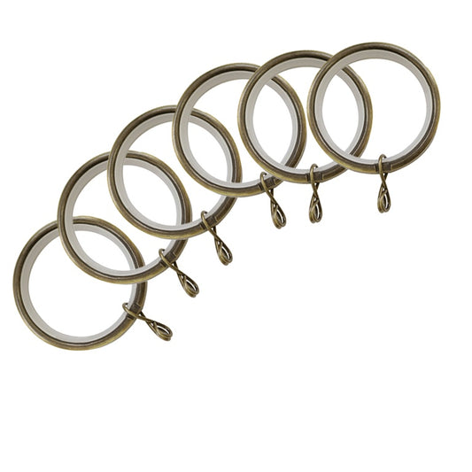 Jones Interiors Cosmos Rings Antique Brass Pack 6