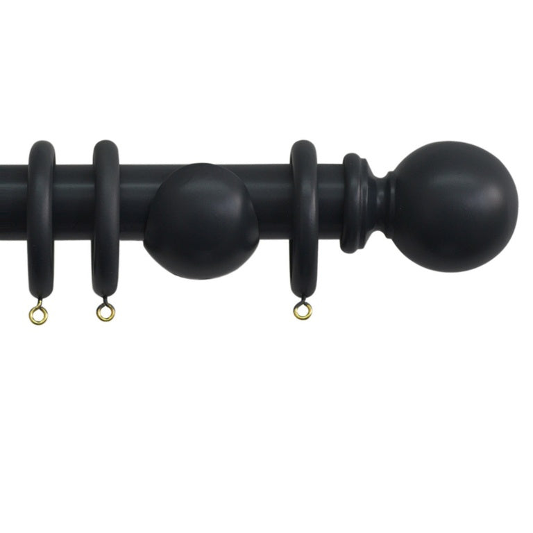 Jones Interiors Shore 35mm Wood Pole Kit Black 150cm