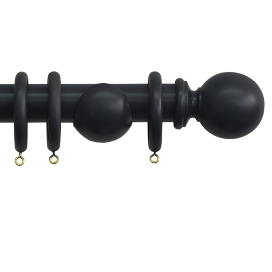 Jones Interiors Shore 35mm Wood Pole Kit Black 150cm