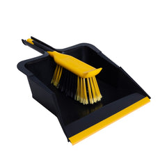 Bulldozer Dustpan & Brush Black & Yellow